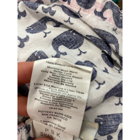 Pottery Barn Kids Girls Whale Cotton Coverup Size 18-24 Months - Picture 5 of 5